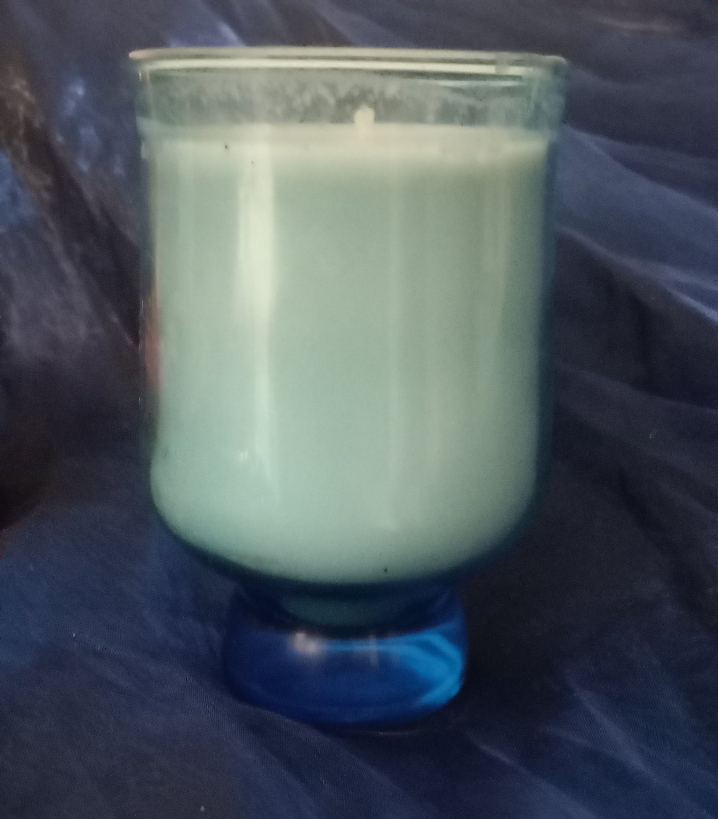 Blue Glass Christmas Candle