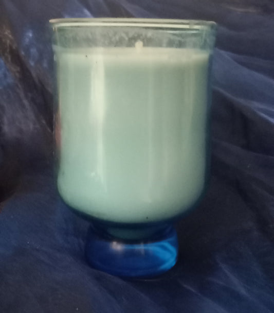 Blue Glass Christmas Candle