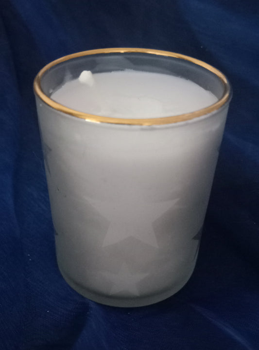 Frosted Star Christmas Candle